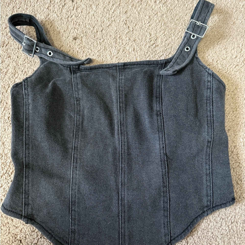Wild Fable Dark Gray Denim Top